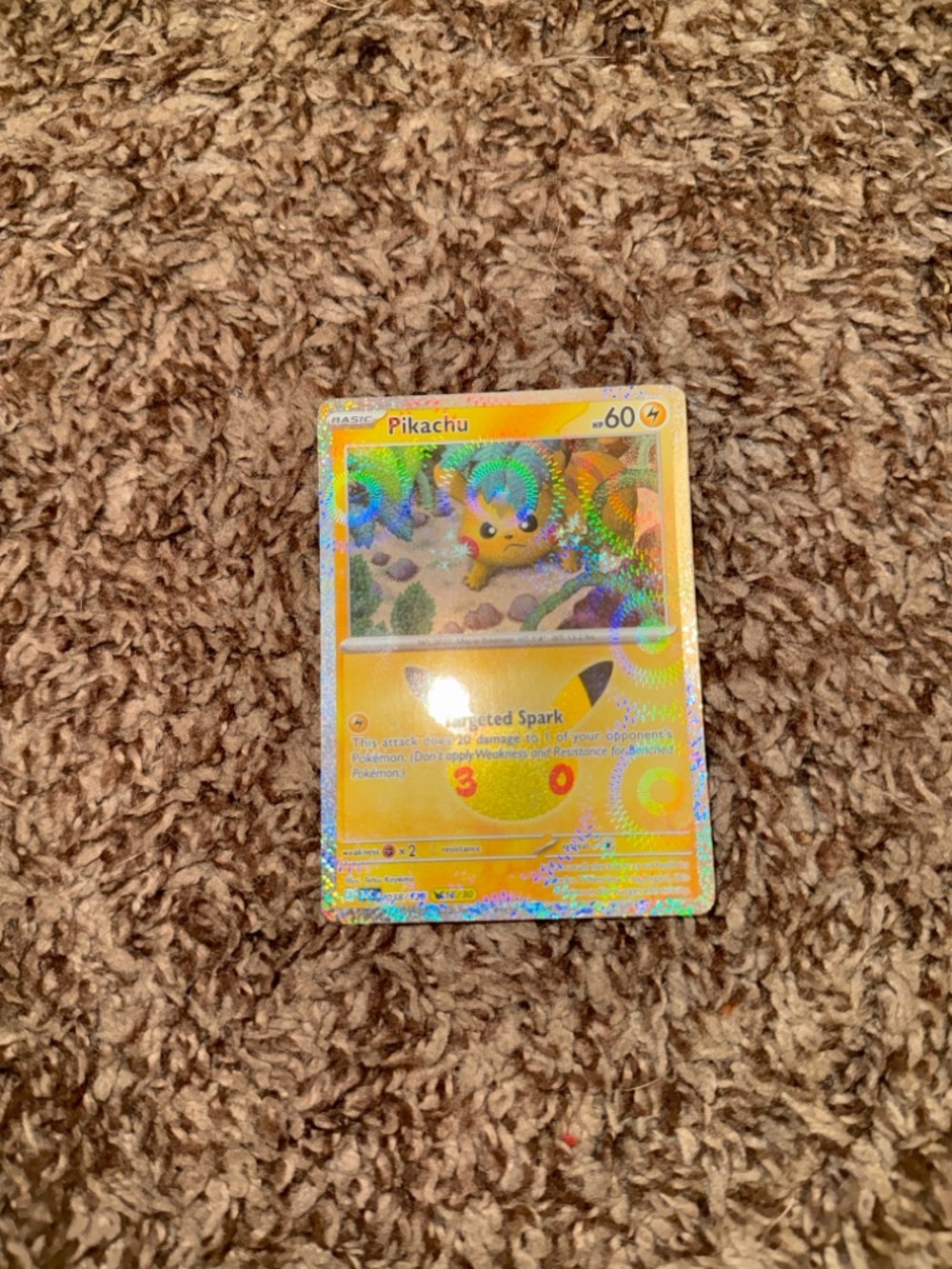 Pokemon Pikachu Holographic Card - Yellow